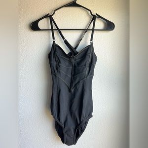 Lulu Lemon Black Chasse Leotard/Bodysuit